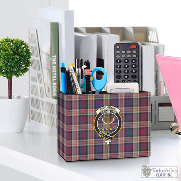 Carnegie Tartan Pen Holder with Family Crest One Size 5.9"(L)*2.7"(W)*4.3"(H) - Tartan Vibes Clothing