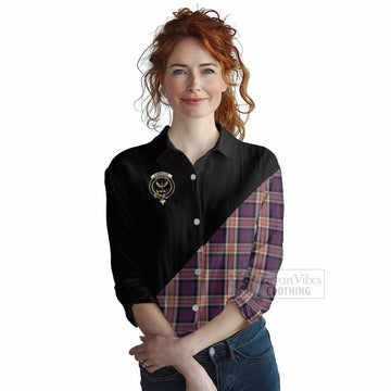 Carnegie Tartan Women's Casual Shirt with Family Crest and Military Logo Style Female - Tartan Vibes Clothing