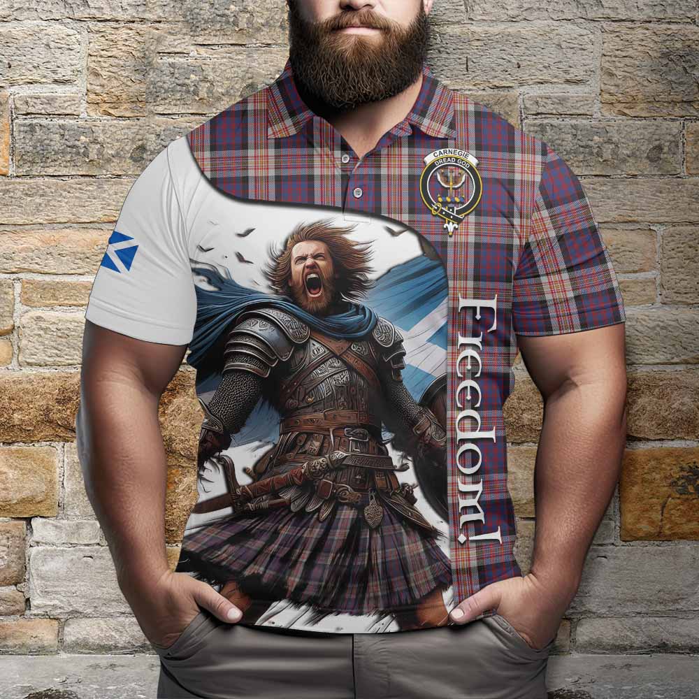 Tartan Vibes Clothing Carnegie Crest Tartan Polo Shirt Inspired by the Freedom of Scottish Warrior