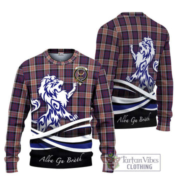 Carnegie Tartan Ugly Sweater with Alba Gu Brath Regal Lion Emblem Unisex - Tartan Vibes Clothing