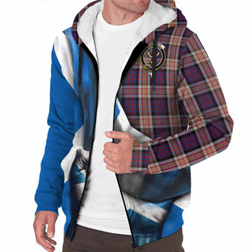 Carnegie Tartan Sherpa Hoodie with Family Crest Scotland Patriotic Style Unisex S - Tartan Vibes Clothing