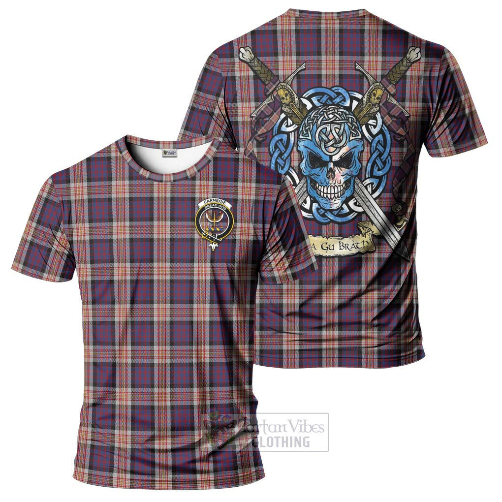 Carnegie Tartan T-Shirt with Family Crest Celtic Skull Style Kid's Shirt - Tartan Vibes Clothing