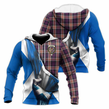 Carnegie Tartan Knitted Hoodie with Family Crest Scotland Patriotic Style Unisex Knitted Pullover Hoodie - Tartan Vibes Clothing