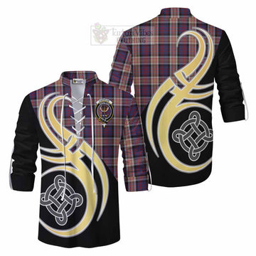 Carnegie Tartan Ghillie Kilt Shirt with Family Crest and Celtic Symbol Style Men - Tartan Vibes Clothing