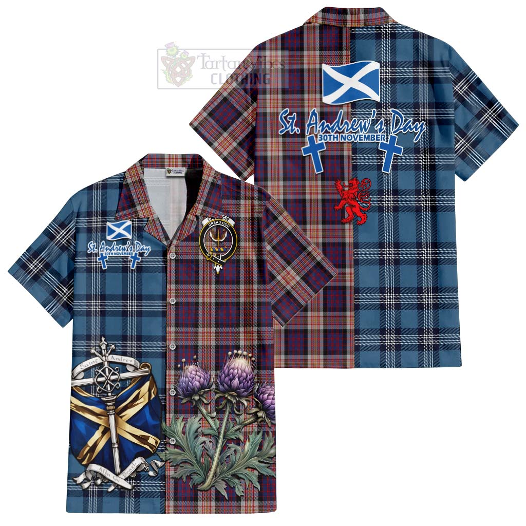 Carnegie Tartan Hawaiian Shirt Happy St. Andrew's Day Half Tartan Style Kid - Tartan Vibes Clothing