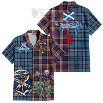 Carnegie Tartan Hawaiian Shirt Happy St. Andrew's Day Half Tartan Style Kid - Tartan Vibes Clothing