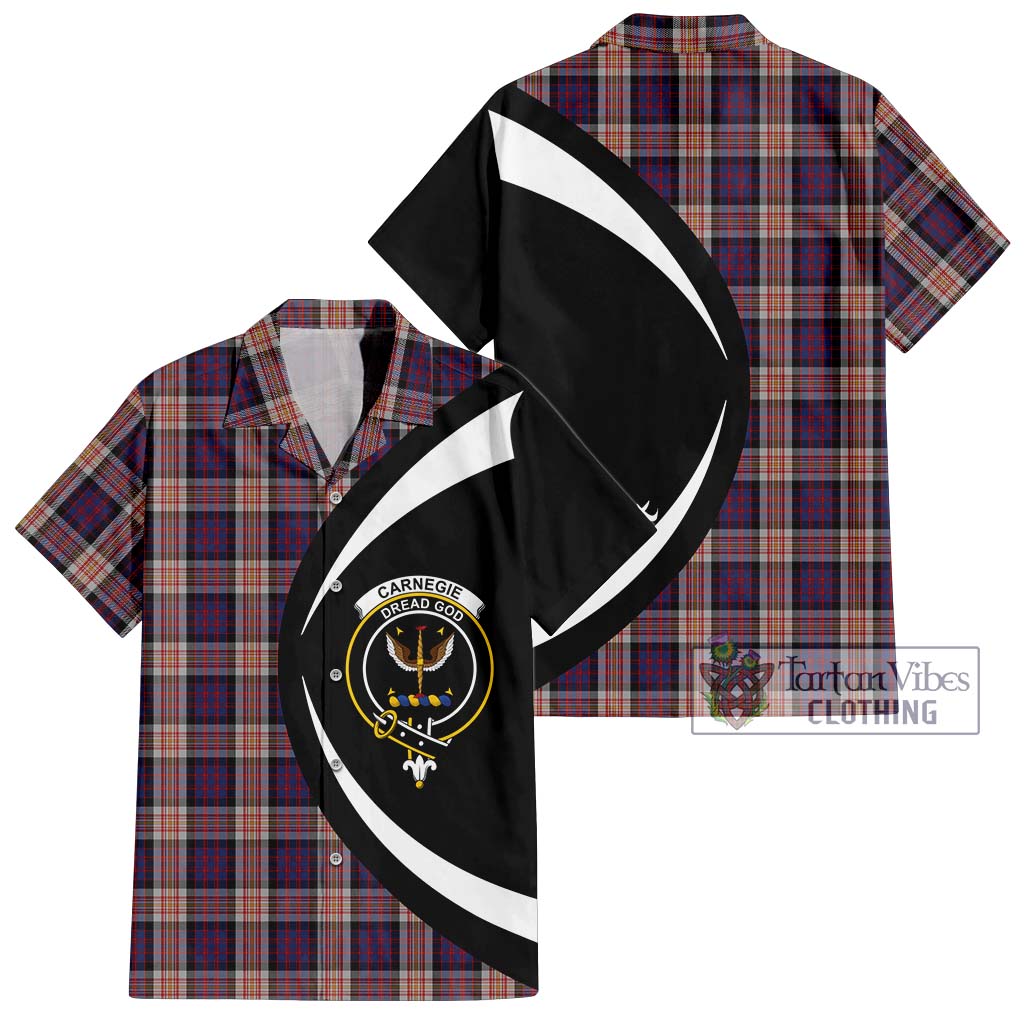 Carnegie Tartan Hawaiian Shirt with Family Crest Circle Style Kid - Tartan Vibes Clothing
