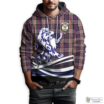 Carnegie Tartan Hoodie with Alba Gu Brath Regal Lion Emblem Zip Hoodie - Tartan Vibes Clothing
