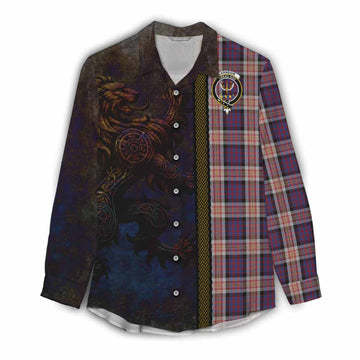 Carnegie Tartan Family Crest Women's Casual Shirt Alba Gu Brath Be Brave Lion Ancient Style Female - Tartan Vibes Clothing
