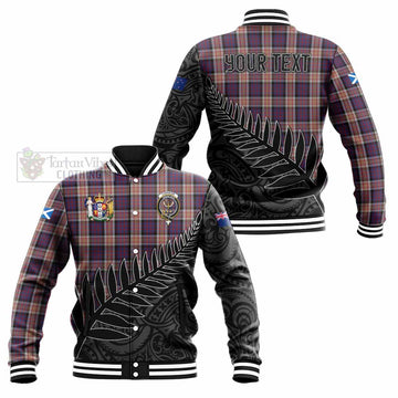 Carnegie Crest Tartan Baseball Jacket with New Zealand Silver Fern Half Style Unisex - Tartan Vibes Clothing