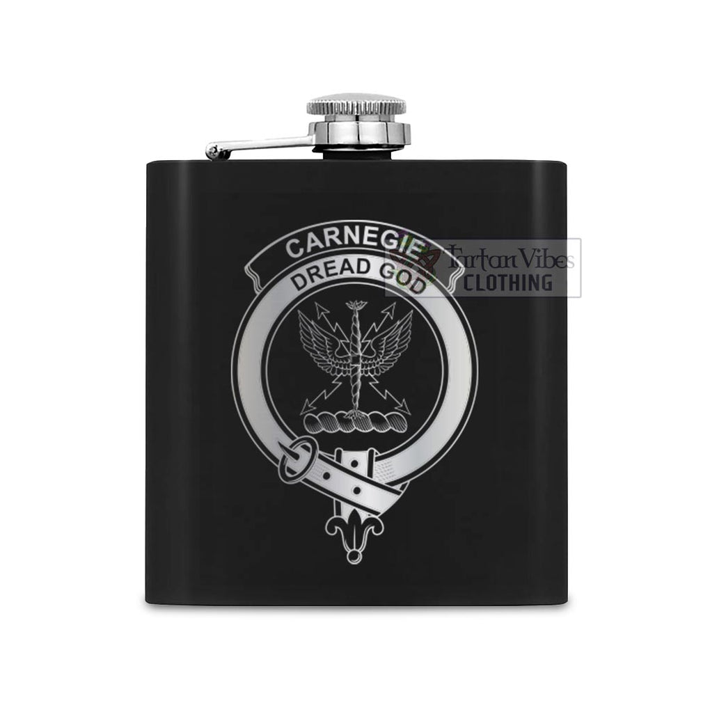 Carnegie Crest Hip Flask Set 7oz Black Stainless Steel with A Gift Box One Size 7oz - 2D-tartanvibesclothing