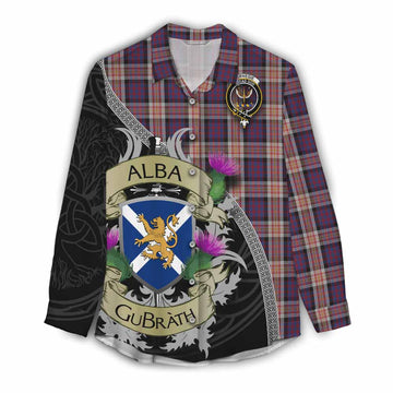 Carnegie Tartan Family Crest Women's Casual Shirt Lion Rampant Royal Thistle Shield Celtic Inspired Female - Tartan Vibes Clothing