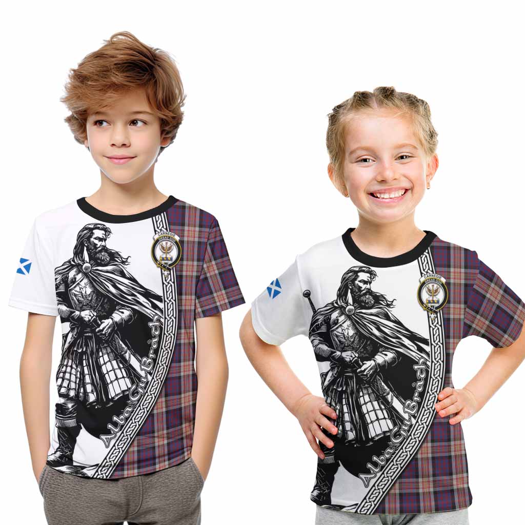 Carnegie Tartan Clan Crest Kid T-Shirt with Highlander Warrior Celtic Style Youth XL Size14 - Tartan Vibes Clothing