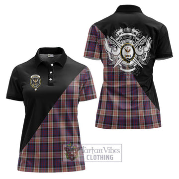 Carnegie Tartan Women's Polo Shirt with Family Crest and Military Logo Style Women - Tartanvibesclothing Shop