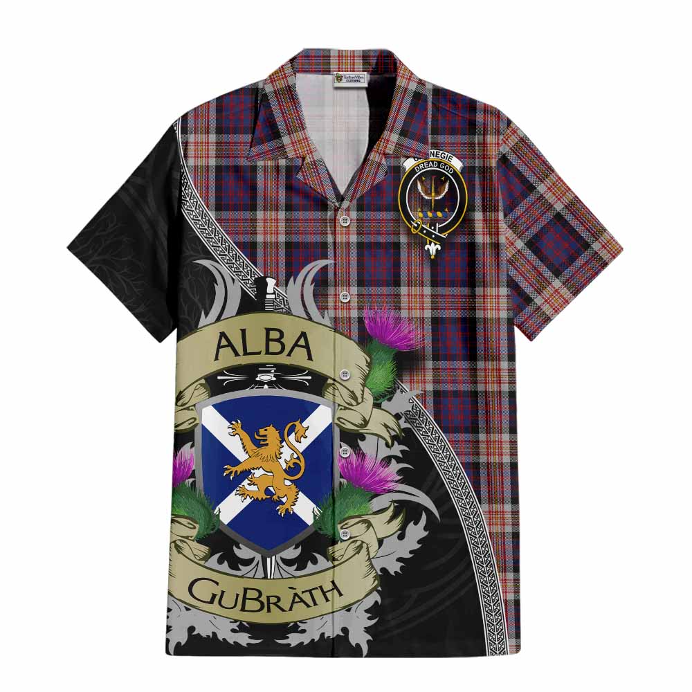 Carnegie Tartan Family Crest Hawaiian Shirt Lion Rampant Royal Thistle Shield Celtic Inspired Kid - Tartan Vibes Clothing