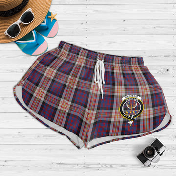 Carnegie Tartan Womens Shorts with Family Crest