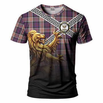 Carnegie Crest Tartan T-Shirt with Golden Lion Emblem Celtic Style Kid's Shirt - Tartan Vibes Clothing
