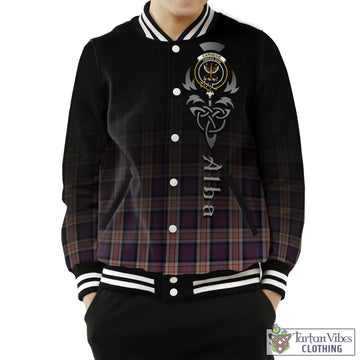 Tartan Vibes Clothing Carnegie Tartan Baseball Jacket Featuring Alba Gu Brath Family Crest Celtic Inspired
