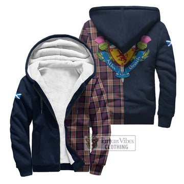 Carnegie Tartan Sherpa Hoodie Alba with Scottish Lion Royal Arm Half Style Unisex S - Tartan Vibes Clothing