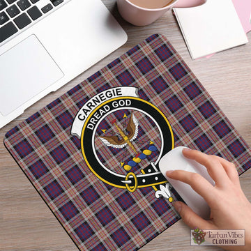 Carnegie Tartan Mouse Pad with Family Crest