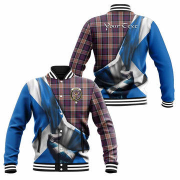 Carnegie Tartan Baseball Jacket with Family Crest Scotland Patriotic Style Unisex - Tartan Vibes Clothing