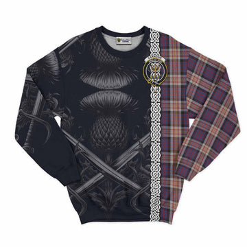 Carnegie Tartan Sweatshirt with Family Crest Cross Sword Thistle Celtic Vibes Unisex - Tartan Vibes Clothing