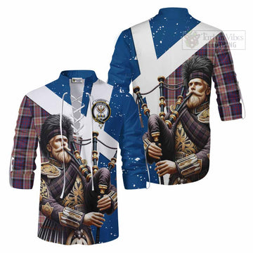 Carnegie Tartan Ghillie Kilt Shirt with Family Crest Scottish Bagpiper Vibes Men - Tartan Vibes Clothing