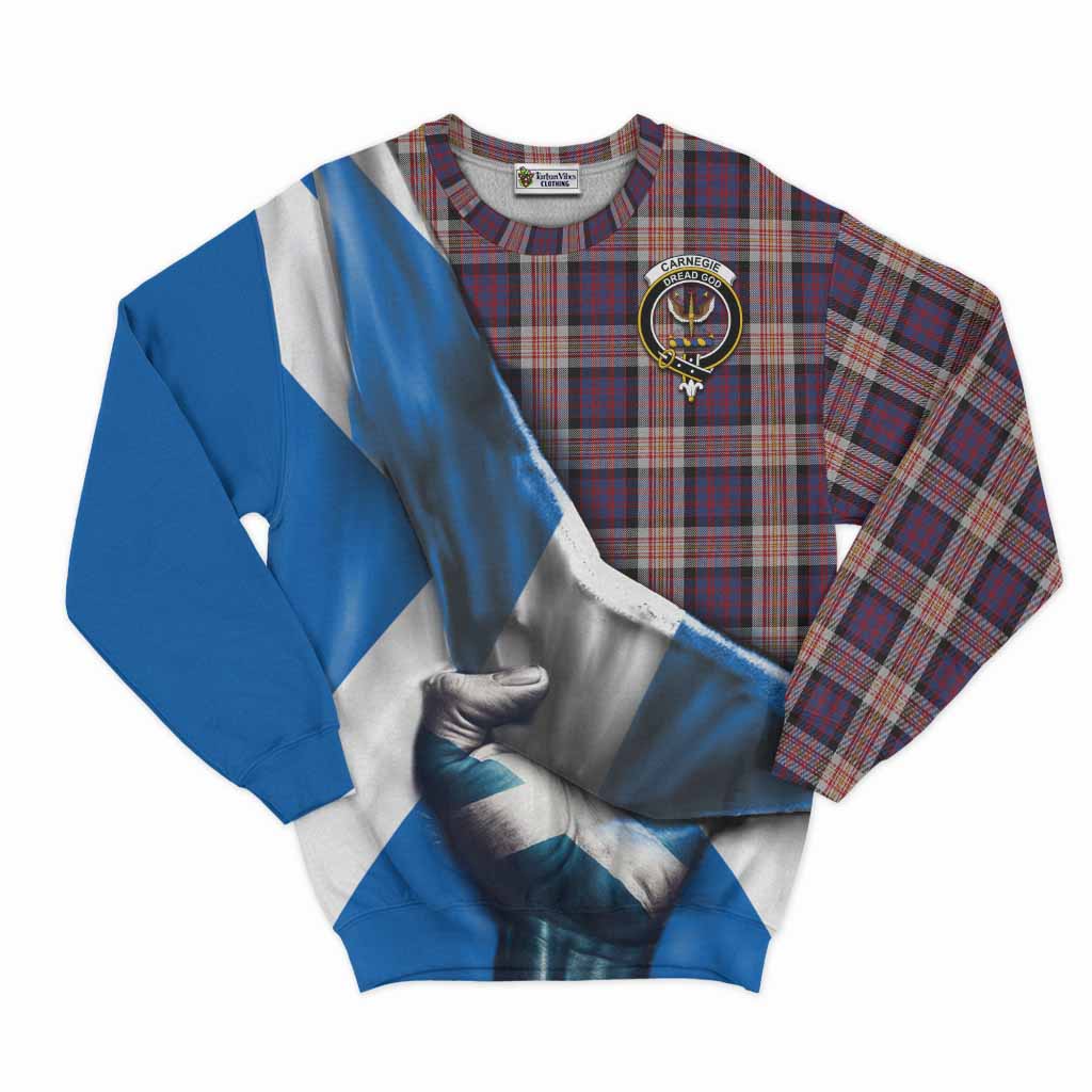 Carnegie Tartan Sweatshirt with Family Crest Scotland Patriotic Style Unisex - Tartan Vibes Clothing