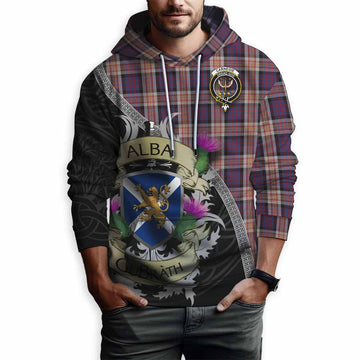Carnegie Tartan Family Crest Hoodie Lion Rampant Royal Thistle Shield Celtic Inspired Pullover Hoodie - Tartan Vibes Clothing
