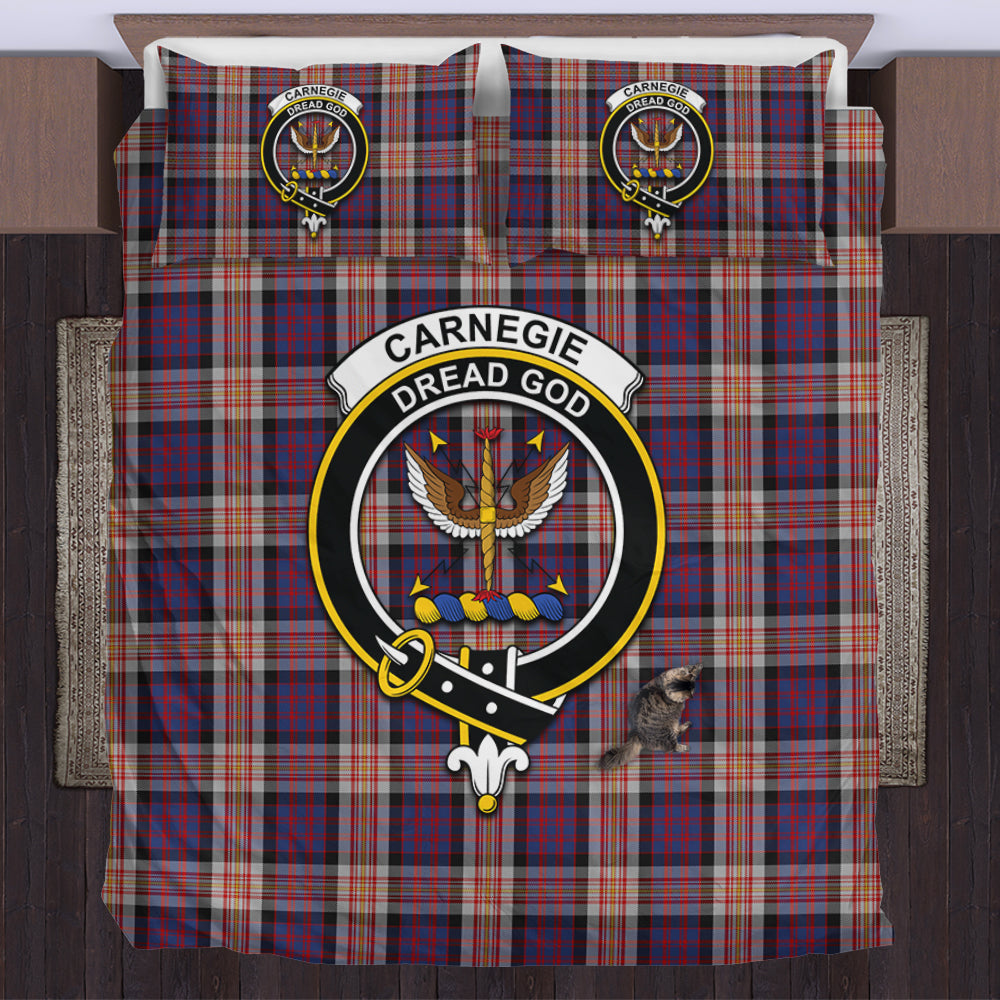 Carnegie Tartan Bedding Set with Family Crest UK Bedding Set - Tartan Vibes Clothing