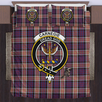 Carnegie Tartan Bedding Set with Family Crest