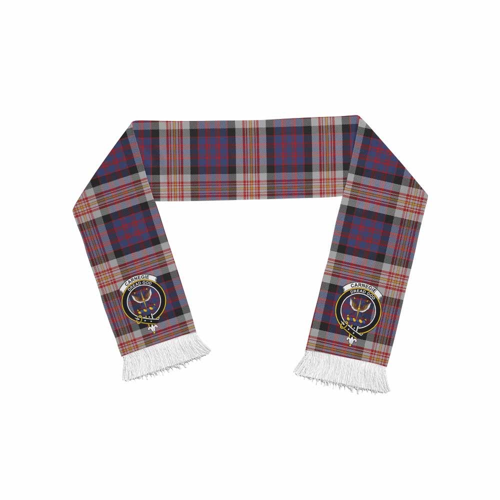 Carnegie Tartan Ruffneck Scarf with Family Crest One Size 67.7*6.7 inches - Tartan Vibes Clothing