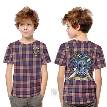 Carnegie Tartan Kid T-Shirt with Family Crest Celtic Skull Style Youth XL Size14 - Tartan Vibes Clothing