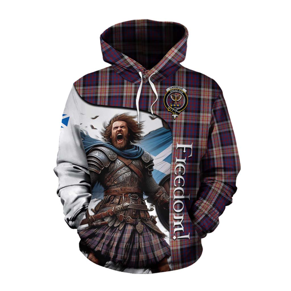 Tartan Vibes Clothing Carnegie Crest Tartan Cotton Hoodie Inspired by the Freedom of Scottish Warrior