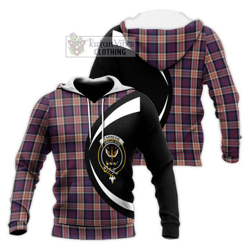 Carnegie Tartan Knitted Hoodie with Family Crest Circle Style Unisex Knitted Pullover Hoodie - Tartan Vibes Clothing