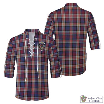 Carnegie Tartan Men's Scottish Traditional Jacobite Ghillie Kilt Shirt with Family Crest Men - Tartan Vibes Clothing
