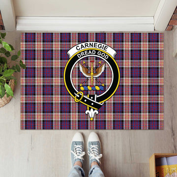 Carnegie Tartan Rubber Doormat with Family Crest L 60*90cm - Tartan Vibes Clothing
