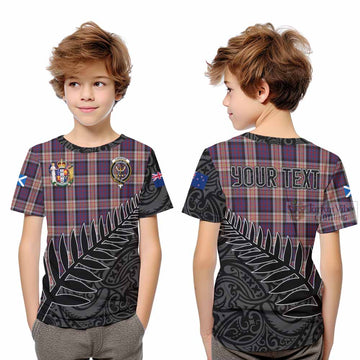 Carnegie Crest Tartan Kid T-Shirt with New Zealand Silver Fern Half Style Youth XL Size14 - Tartan Vibes Clothing