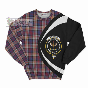 Carnegie Tartan Sweatshirt with Family Crest Circle Style Unisex - Tartan Vibes Clothing