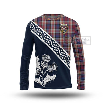 Carnegie Tartan Long Sleeve T-Shirt Featuring Thistle and Scotland Map Unisex - Tartan Vibes Clothing