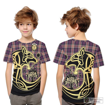 Carnegie Tartan Kid T-Shirt with Family Crest Celtic Wolf Style Youth XL Size14 - Tartan Vibes Clothing