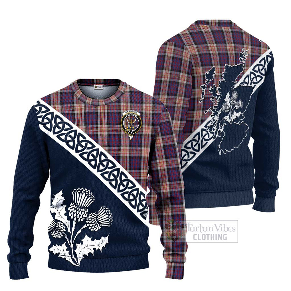 Carnegie Tartan Ugly Sweater Featuring Thistle and Scotland Map Unisex - Tartan Vibes Clothing