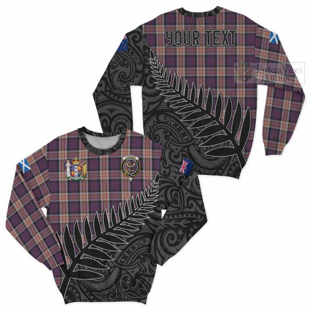Carnegie Crest Tartan Sweatshirt with New Zealand Silver Fern Half Style Unisex - Tartan Vibes Clothing