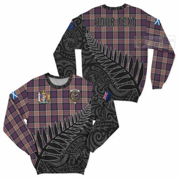 Carnegie Crest Tartan Sweatshirt with New Zealand Silver Fern Half Style Unisex - Tartan Vibes Clothing