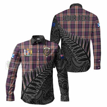 Carnegie Crest Tartan Long Sleeve Button Shirt with New Zealand Silver Fern Half Style Men's Shirt S - Tartan Vibes Clothing