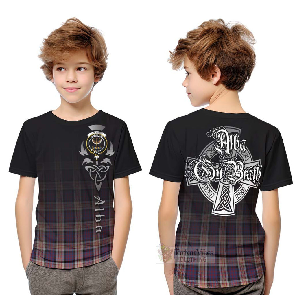 Carnegie Tartan Kid T-Shirt Featuring Alba Gu Brath Family Crest Celtic Inspired Youth XL Size14 - Tartan Vibes Clothing