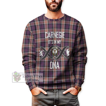 Carnegie Tartan Sweatshirt with Family Crest DNA In Me Style Unisex - Tartan Vibes Clothing