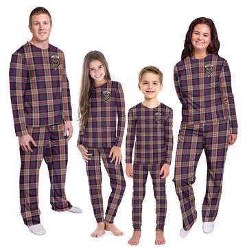 Carnegie Tartan Pajamas Family Set with Family Crest Kid - Tartan Vibes Clothing