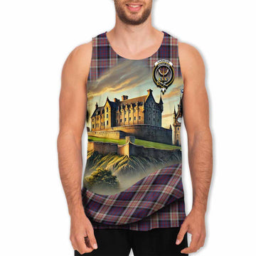 Carnegie Tartan Family Crest Men's Tank Top with Scottish Ancient Castle Style Men - Tartan Vibes Clothing