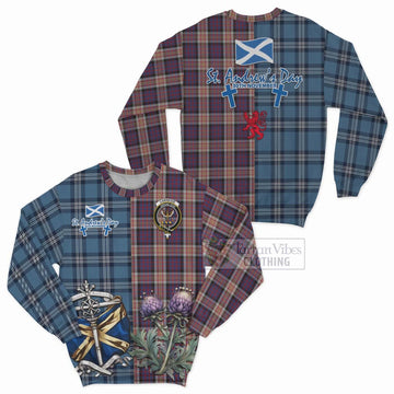 Carnegie Tartan Sweatshirt Happy St. Andrew's Day Half Tartan Style Unisex - Tartan Vibes Clothing